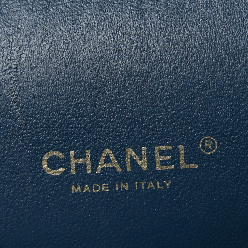 Lambskin Quilted Maxi Double Flap Blue