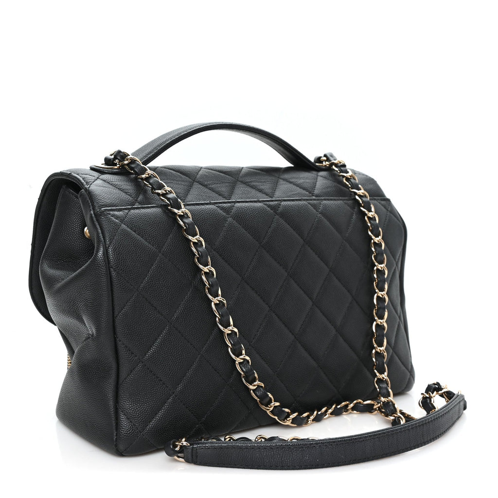 Caviar Quilted Large Business Affinity Flap Black