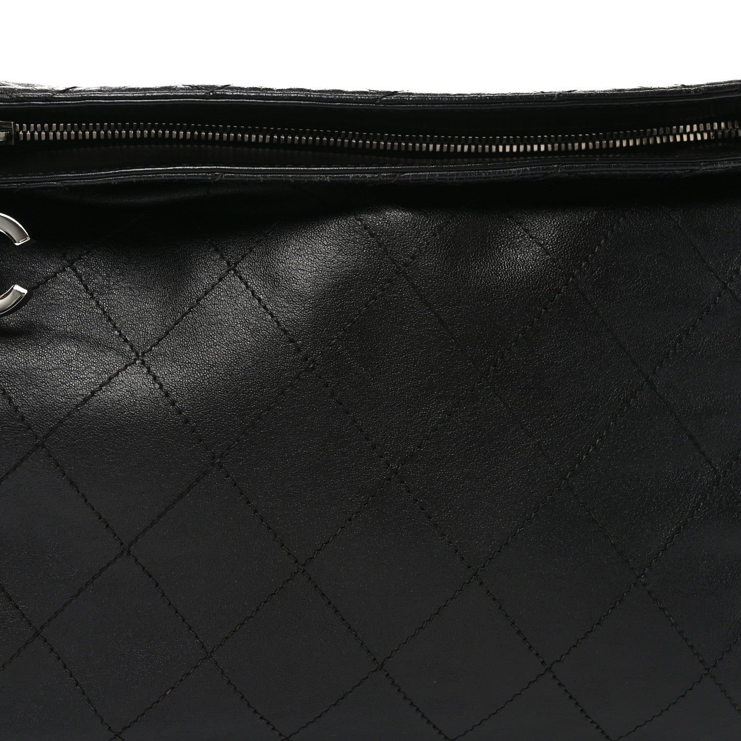 Lambskin Stitched Medium Ultimate Soft Tote Black