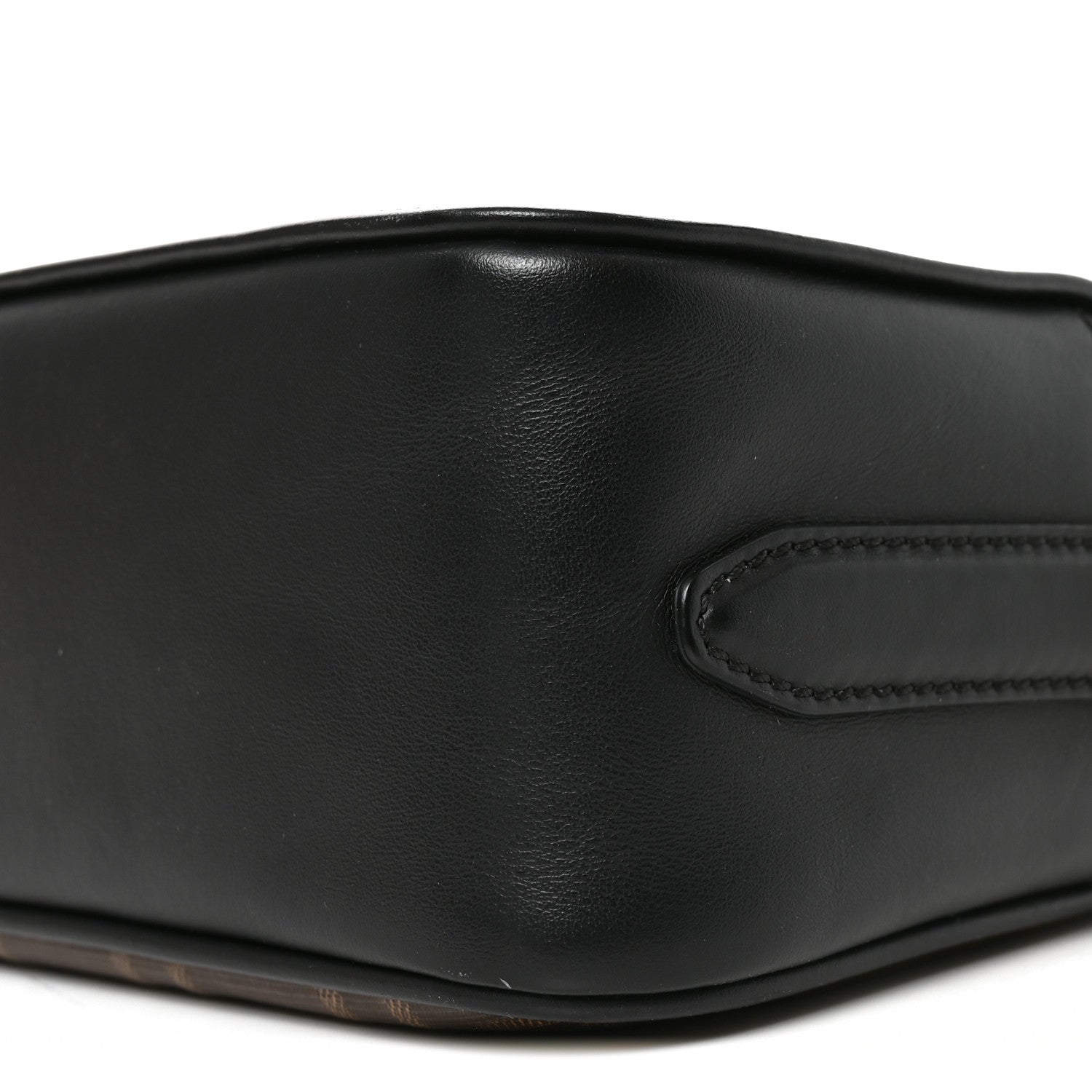 Glazed Fabric Vitello Century FF 1974 Stamp Patch Camera Case Mogano Panna Black