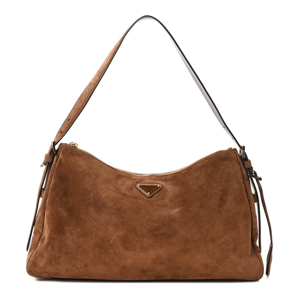 Scamosciato Suede Large Aimee Shoulder Bag Cacao