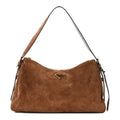 Scamosciato Suede Large Aimee Shoulder Bag Cacao
