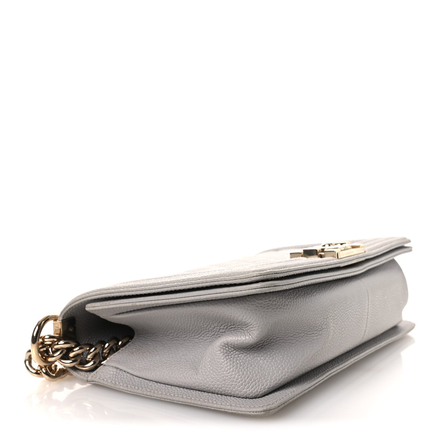 Caviar Quilted Medium Boy Flap Grey
