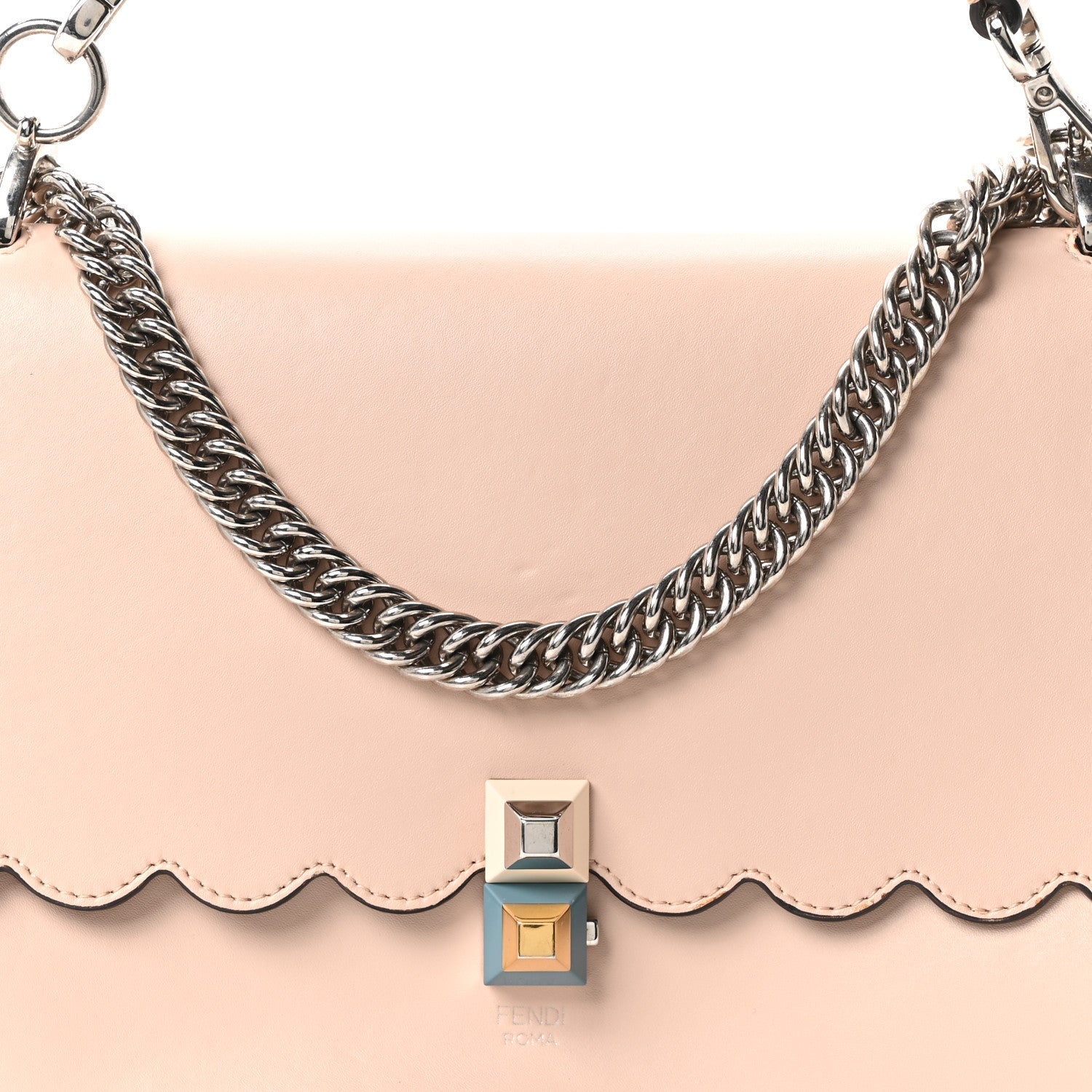 Vitello Liberty Scalloped Studded Kan I Shoulder Bag Plaster