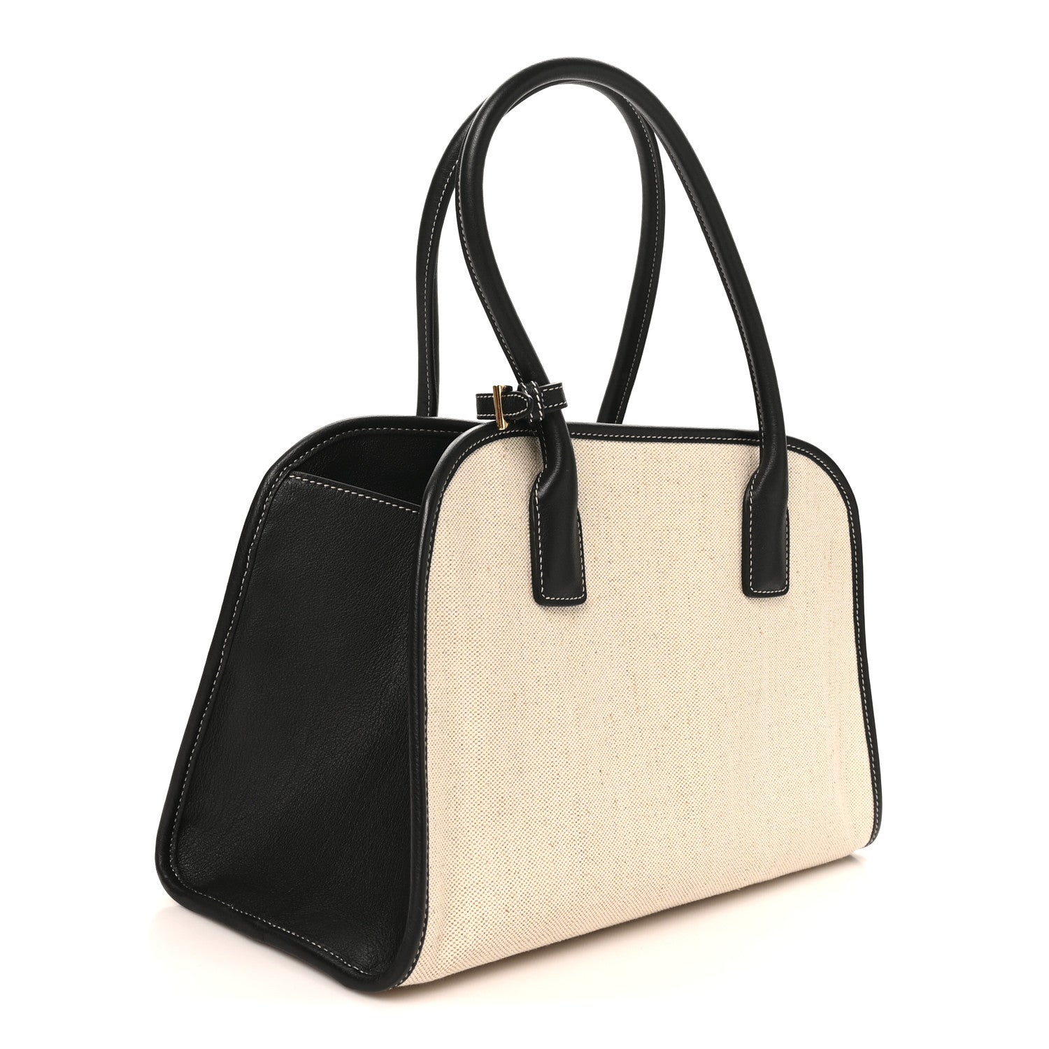 Linen Shopping Tote Natural Black