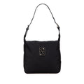 Fendi FF Logo Nylon Leather Shoulder Bag