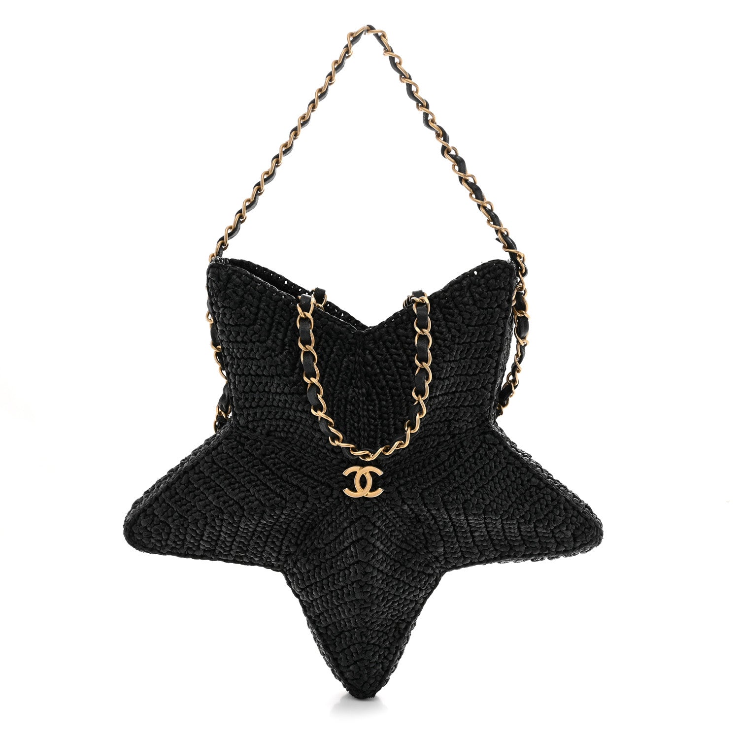 Raffia Star Coco Beach Bag Black