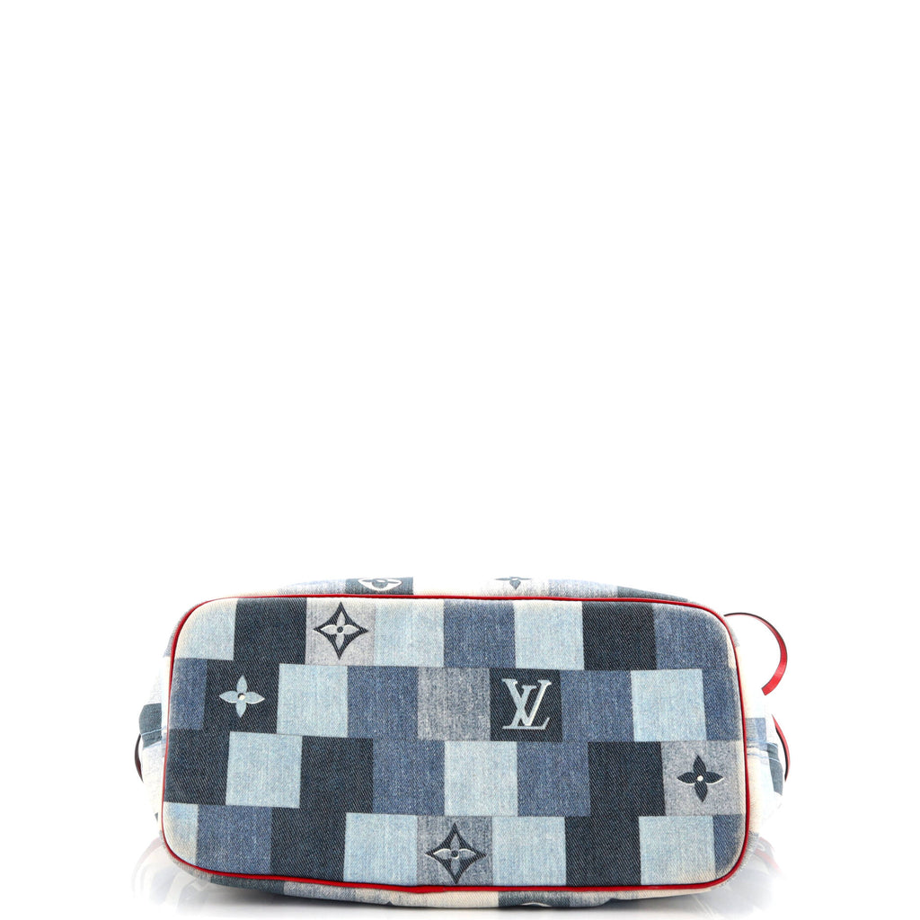 Louis Vuitton Neverfull Tote Damier and Monogram Patchwork Denim MM