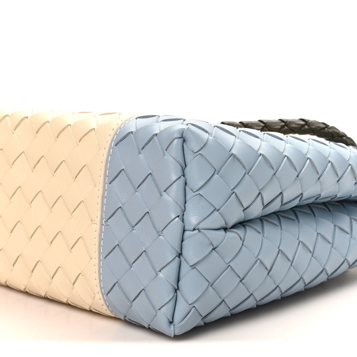 Nappa Intrecciato Medium Andiamo Shoulder Bag Sea Salt Ice Kaki