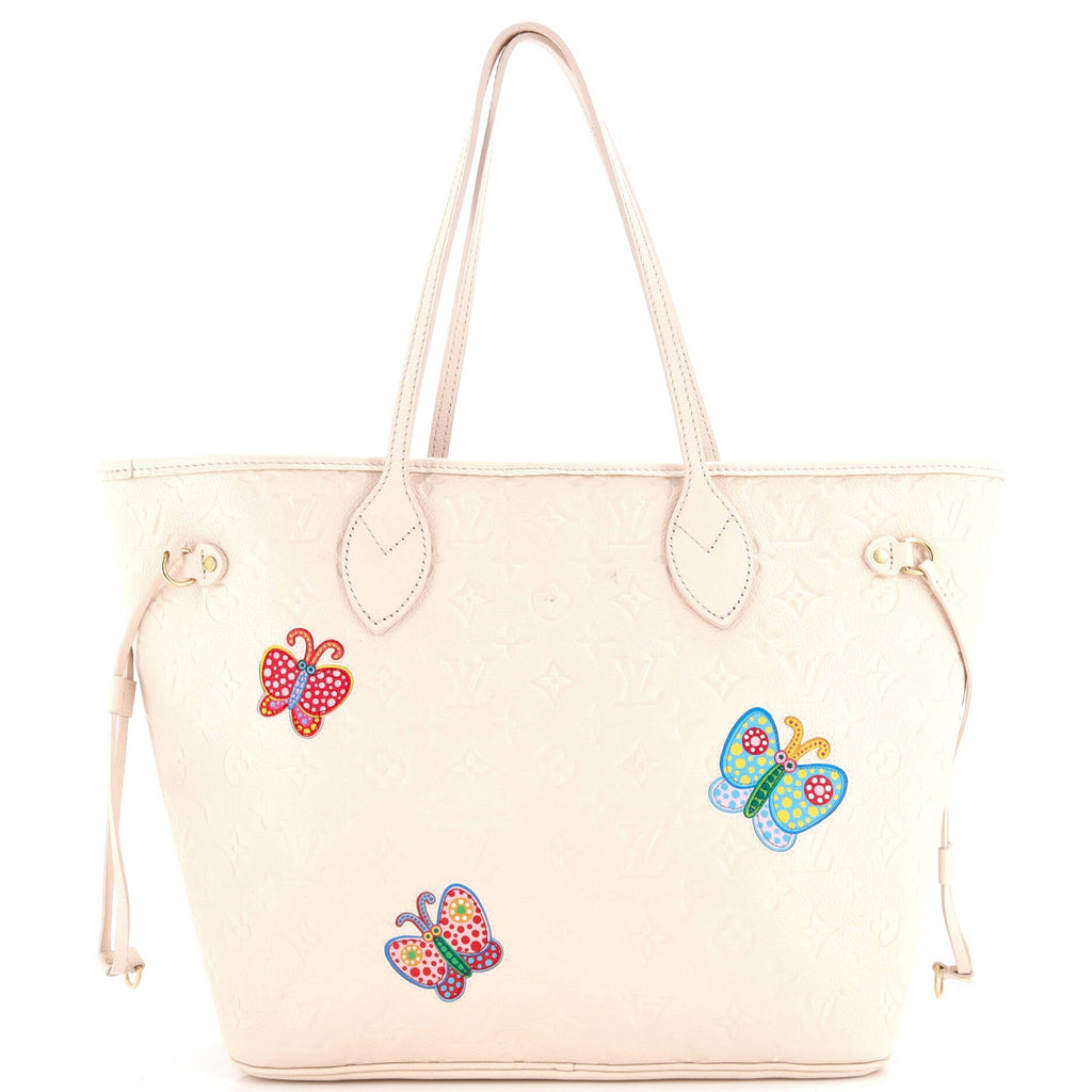 Louis Vuitton Neverfull NM Tote Yayoi Kusama Flowers Monogram Empreinte Leather MM