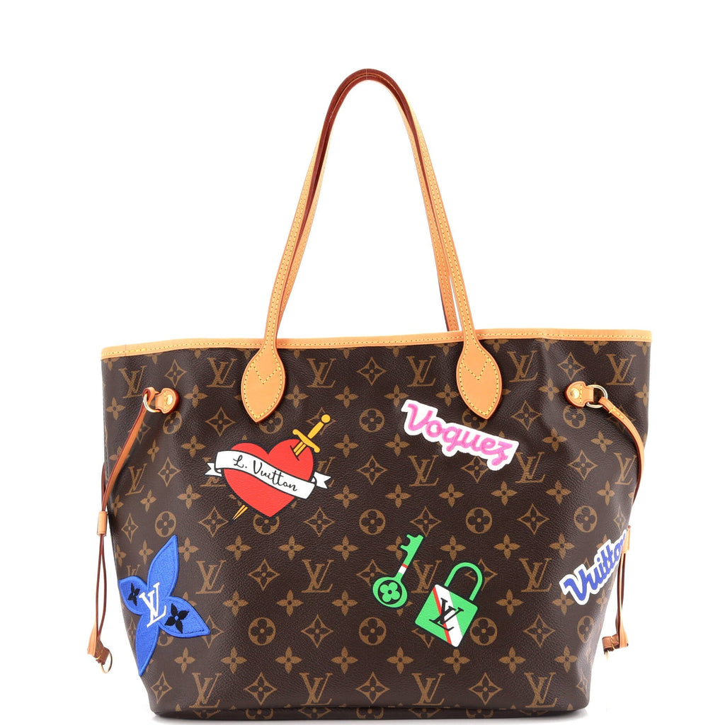 Louis Vuitton Neverfull NM Tote Limited Edition Patches Monogram Canvas MM