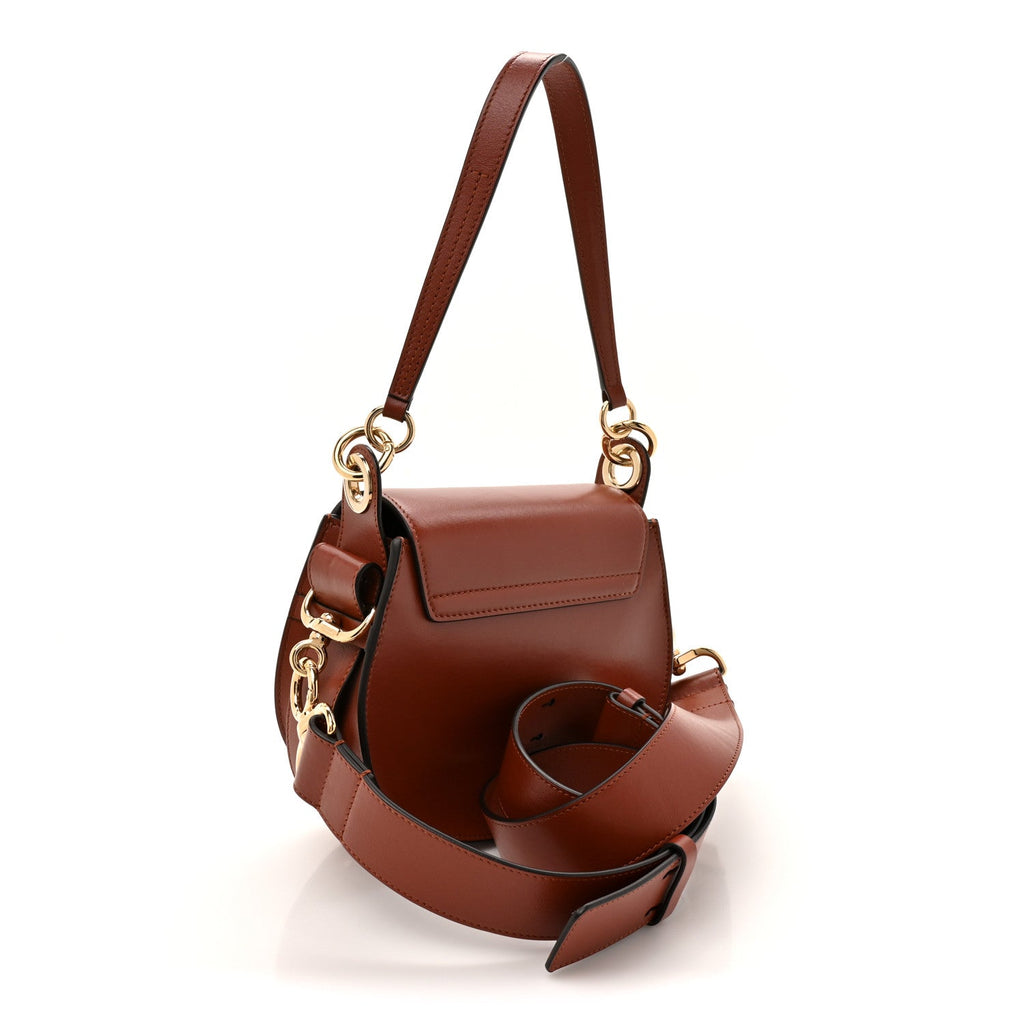 Calfskin Suede Small Tess Bag Sepia Brown