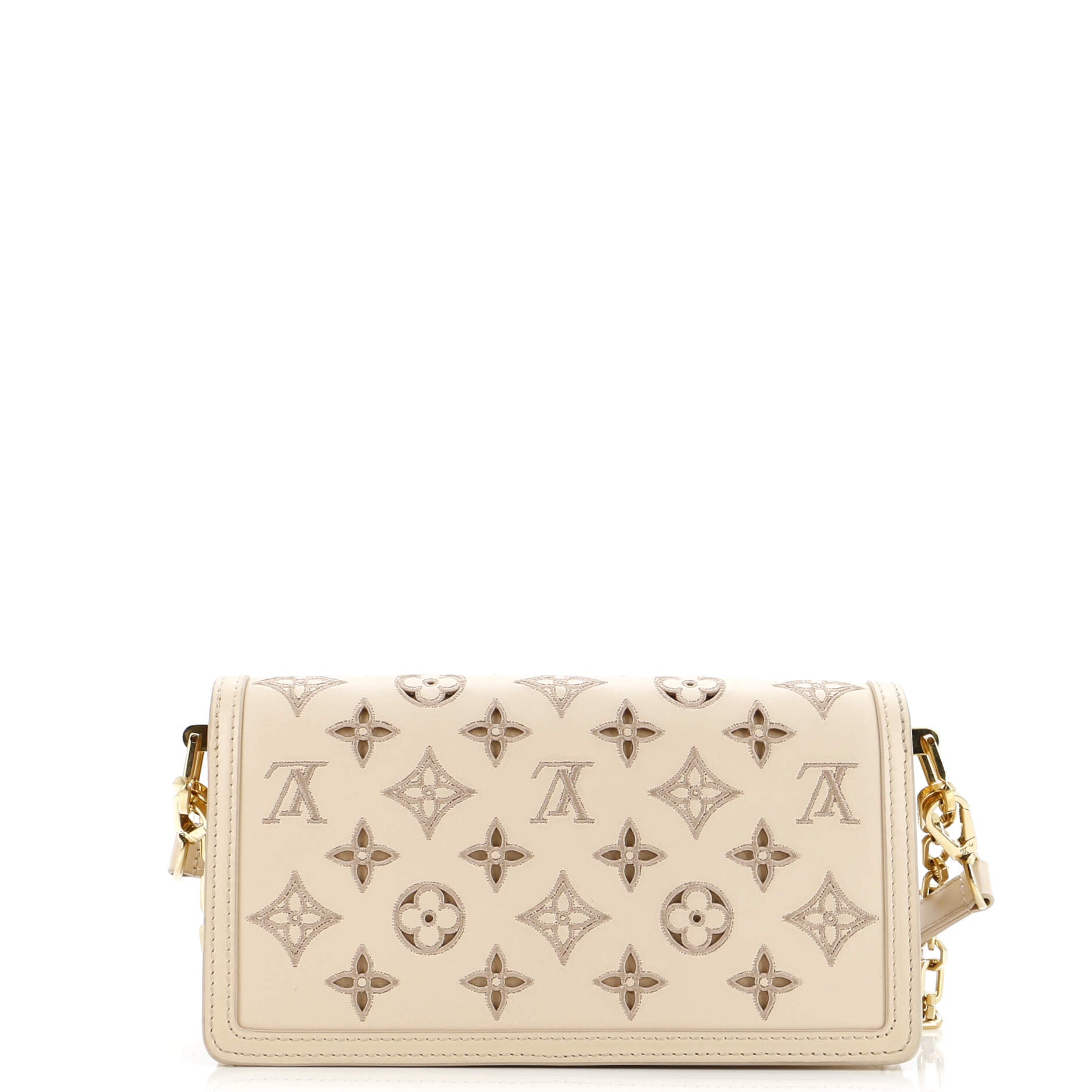 Louis Vuitton Dauphine Shoulder Bag Monogram Cutout Broderie Leather East West