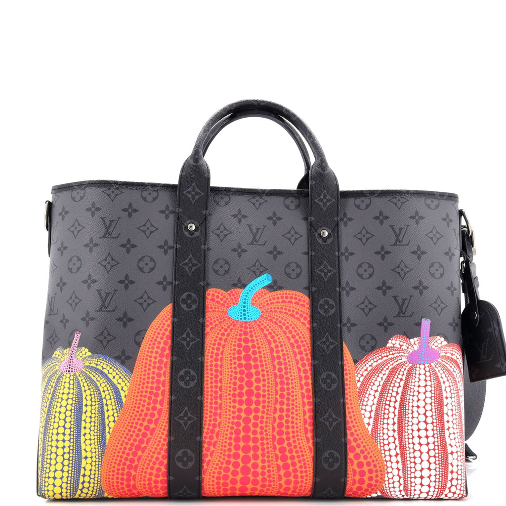 Louis Vuitton Weekend Tote Yayoi Kusama Pumpkins Reverse Monogram Eclipse Canvas GM
