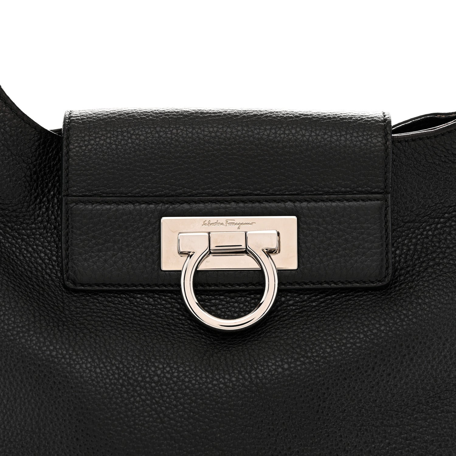 Calfskin Fanisa Gancini Large Hobo Black
