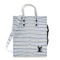 Crocodile Niloticus Sac Plat XS Mat Meringue White Blue
