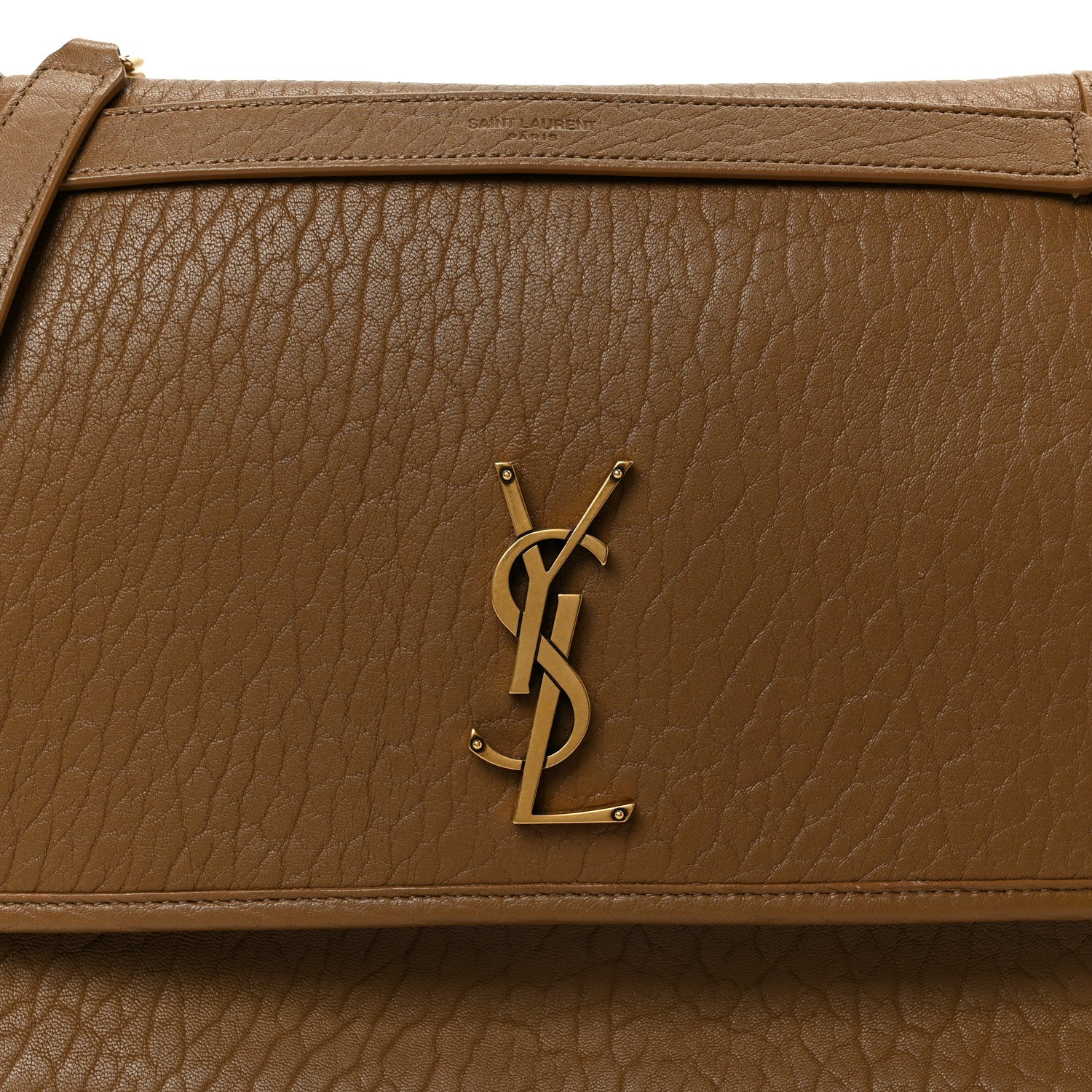 Grained Lambskin Monogram Large Niki Chain Satchel Dark Cork