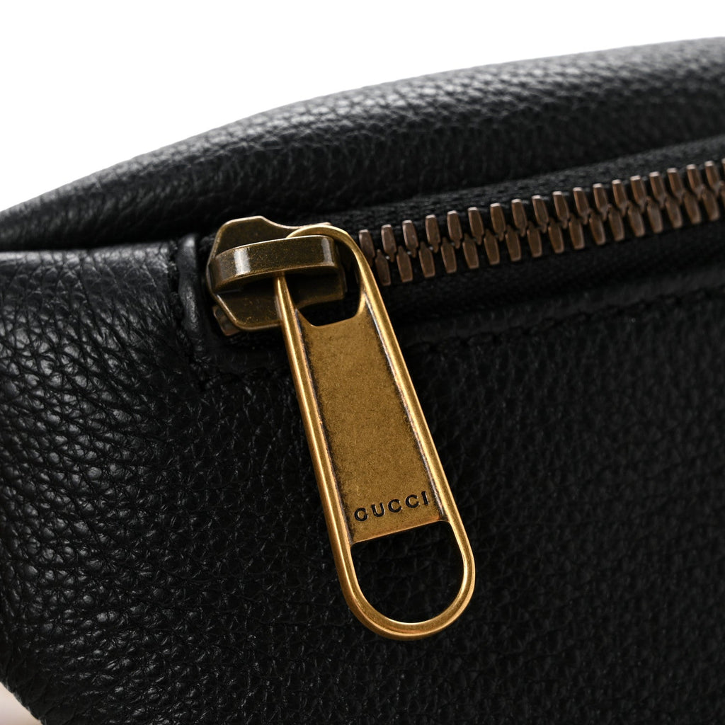 Grained Calfskin Small Logo Belt Bag Black