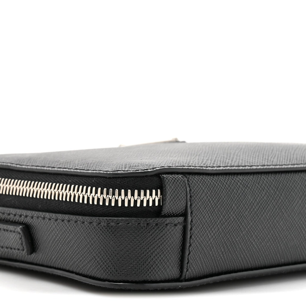 Saffiano Travel Small Brique Crossbody Bag Black
