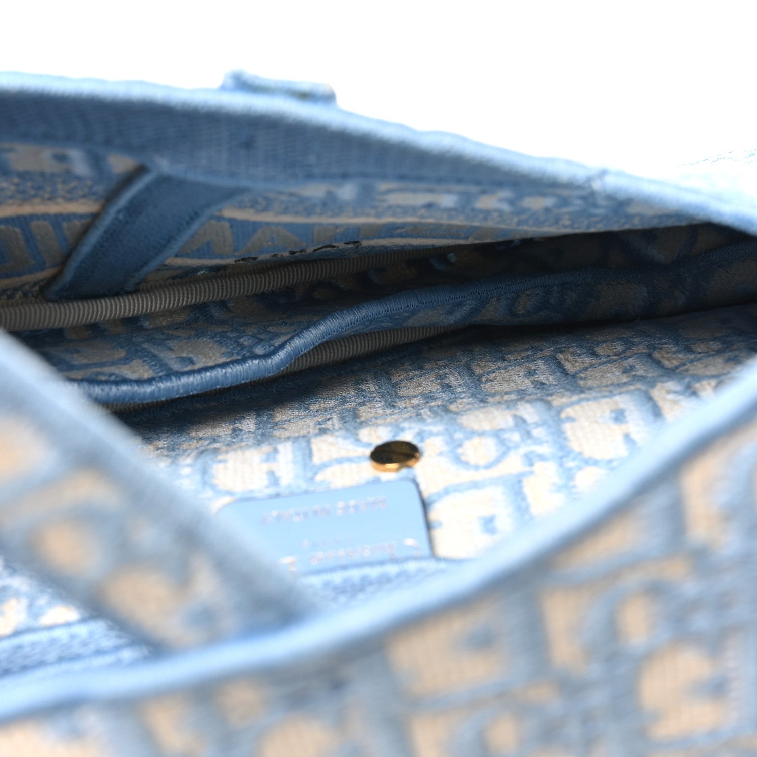 Oblique Embroidered Saddle Bag Cornflower Blue