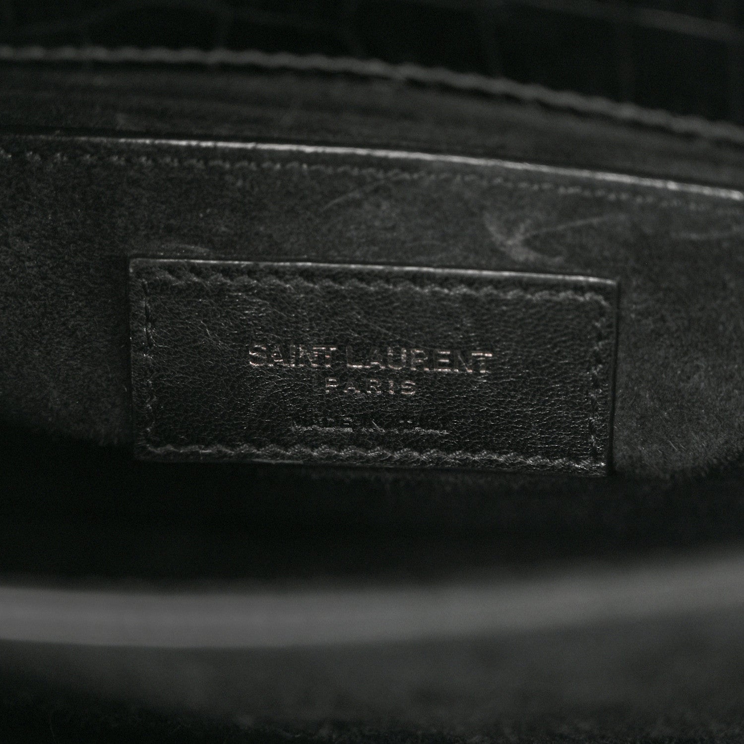 Calfskin Crocodile Embossed Medium Monochrome Monogram Sunset Black