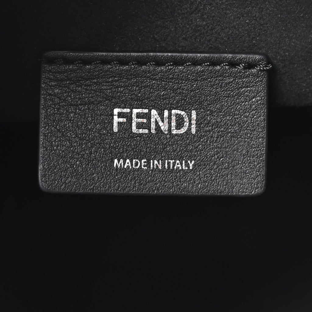 Vitello King F is Fendi Logo Embossed Mini Mon Tresor Bucket Bag Black