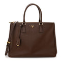 Saffiano Lux Large Galleria Double Zip Tote Cacao