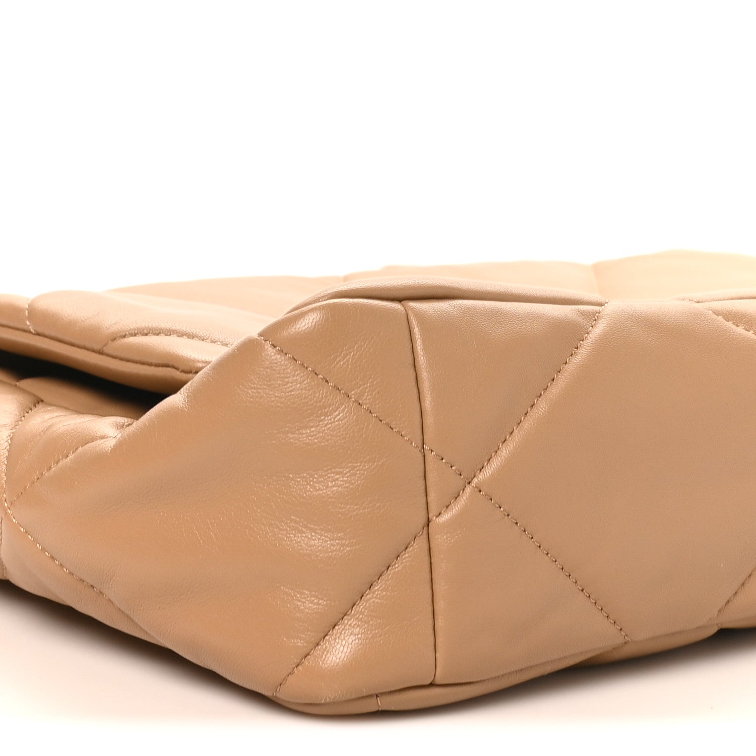 Lambskin Quilted Large Chanel 19 Flap Beige