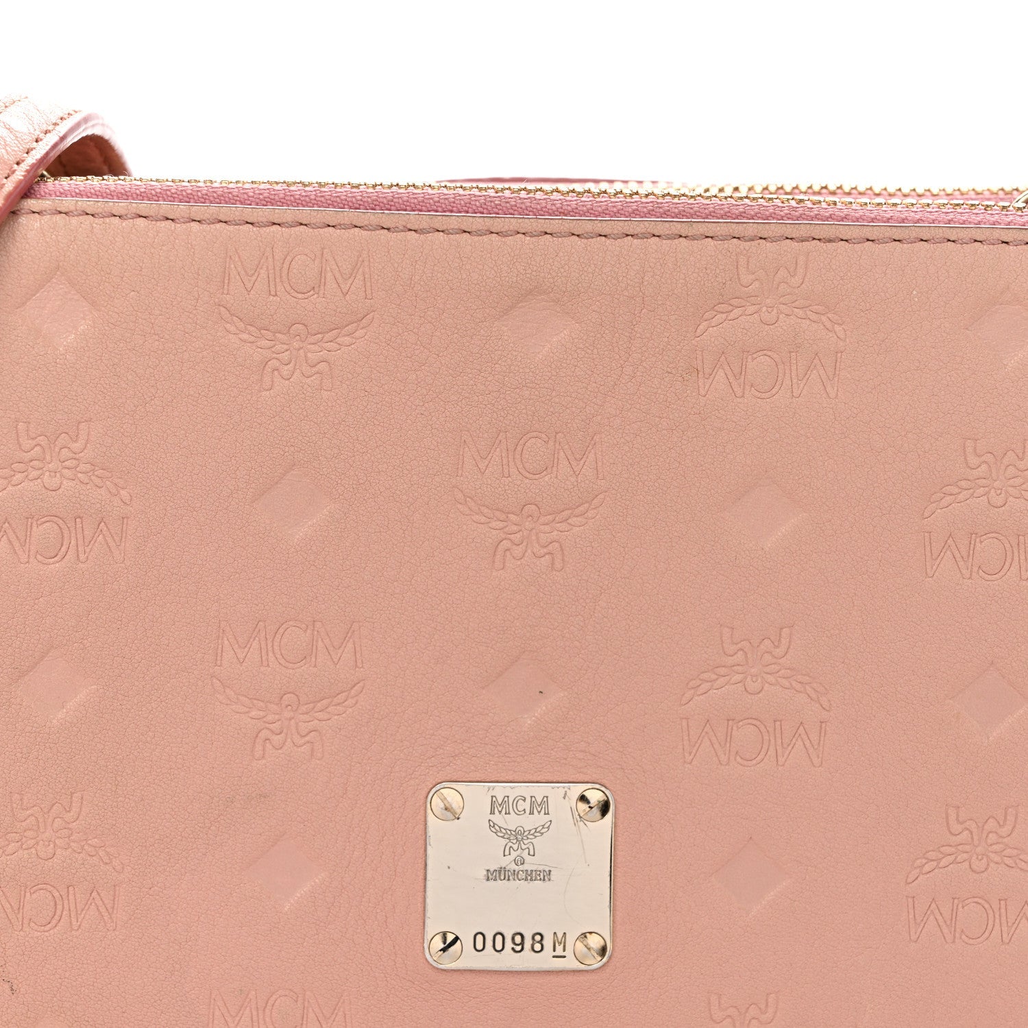 Calfskin Ottomar Monogram Small Crossbody Zip Messenger Pouch Pink Blush