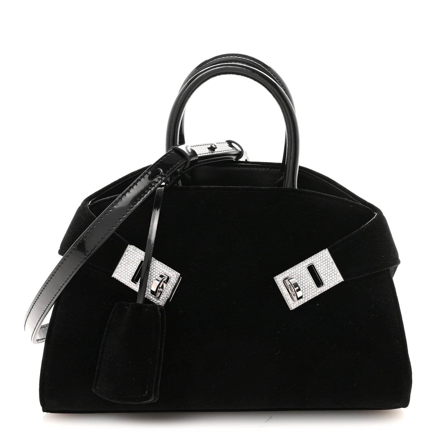 Velvet Strass XS Hug Bag Black