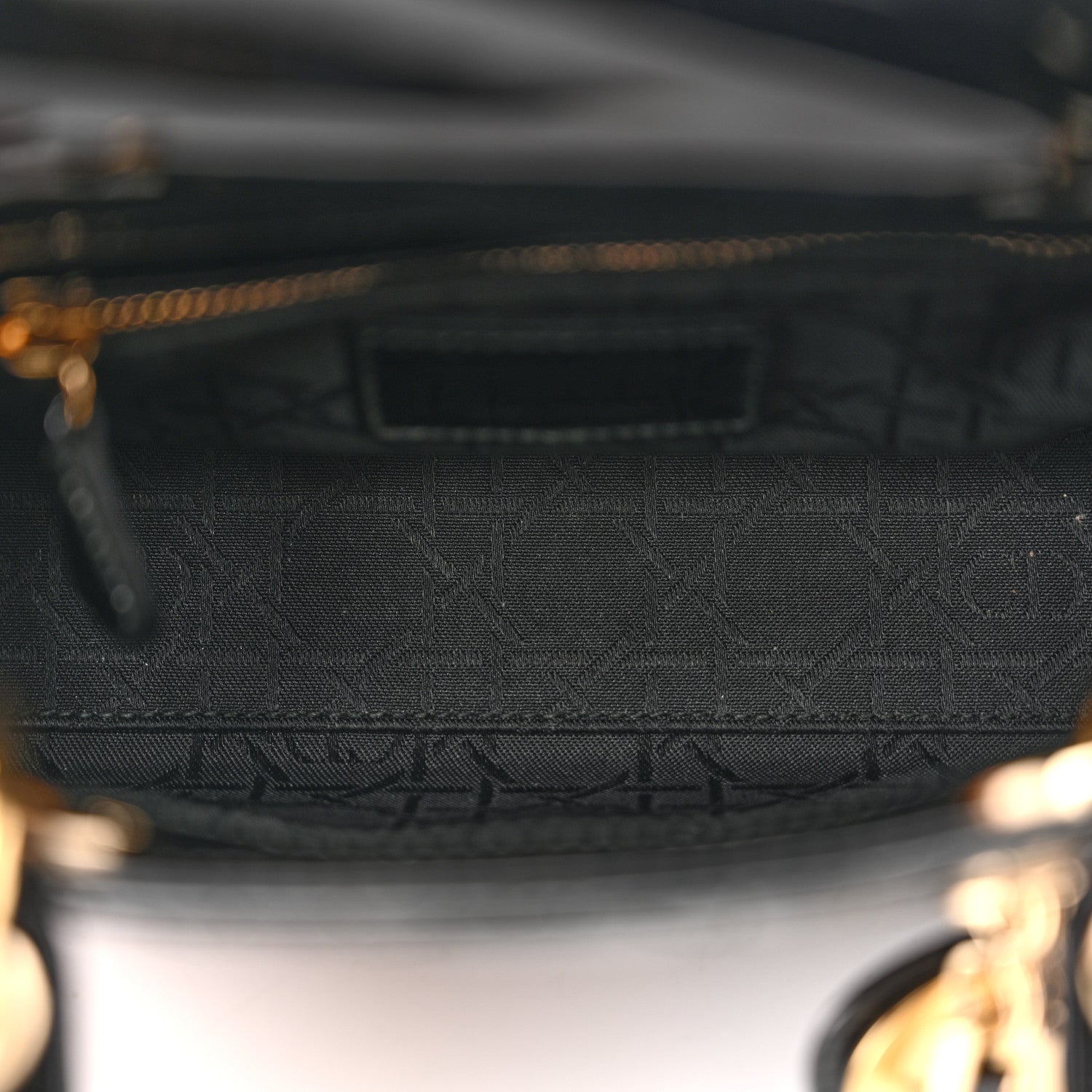 Patent Cannage Mini Lady Dior Black