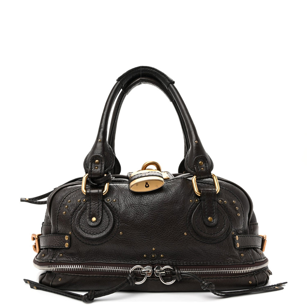 Calfskin Paddington Double Zip Bowler Chocolate