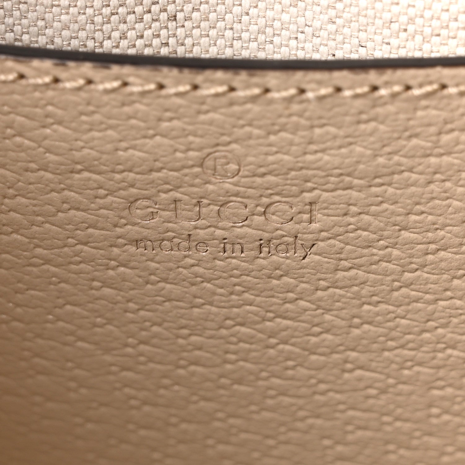 GG Supreme Monogram Textured Dollar Calfskin Web Small Ophidia Tote Bag Beige Mystic White Oatmeal
