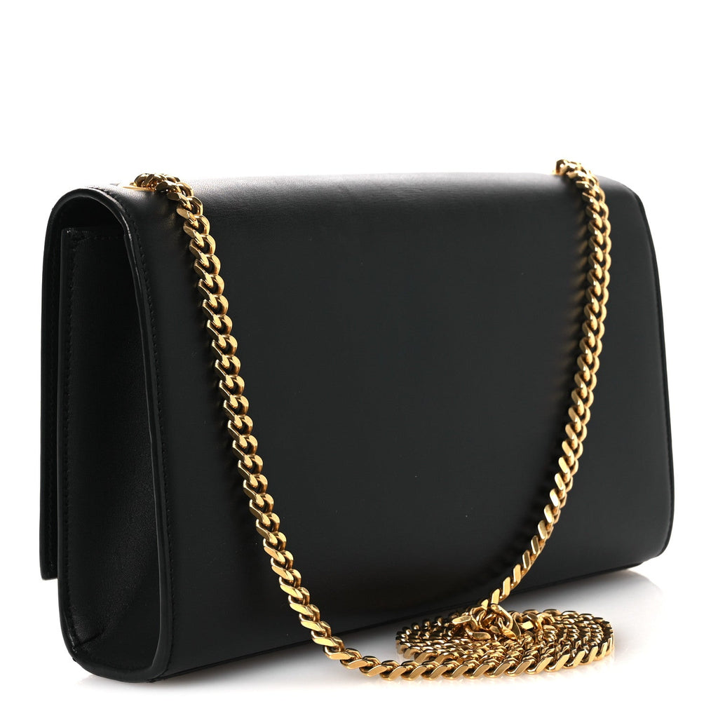 Smooth Calfskin Medium Classic Monogram Kate Tassel Satchel Black