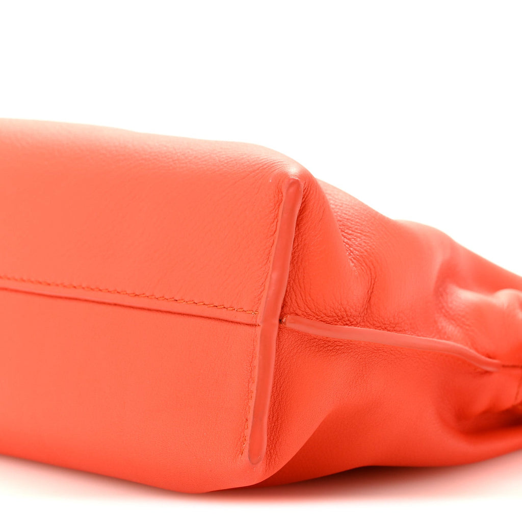 Nappa Calfskin Mini Flamenco Knot Clutch Sunrise Orange