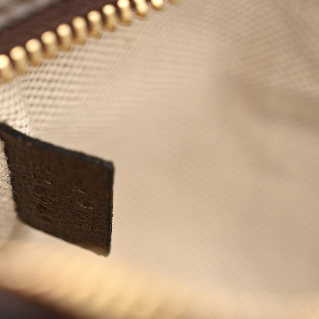 Monogram Jumbo GG Textured Dollar Calfskin Web Mini Crossbody Bag Camel Ebony New Acero