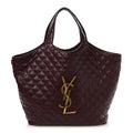 Lambskin Quilted Maxi Icare Shopping Tote  Rouge Cabernet