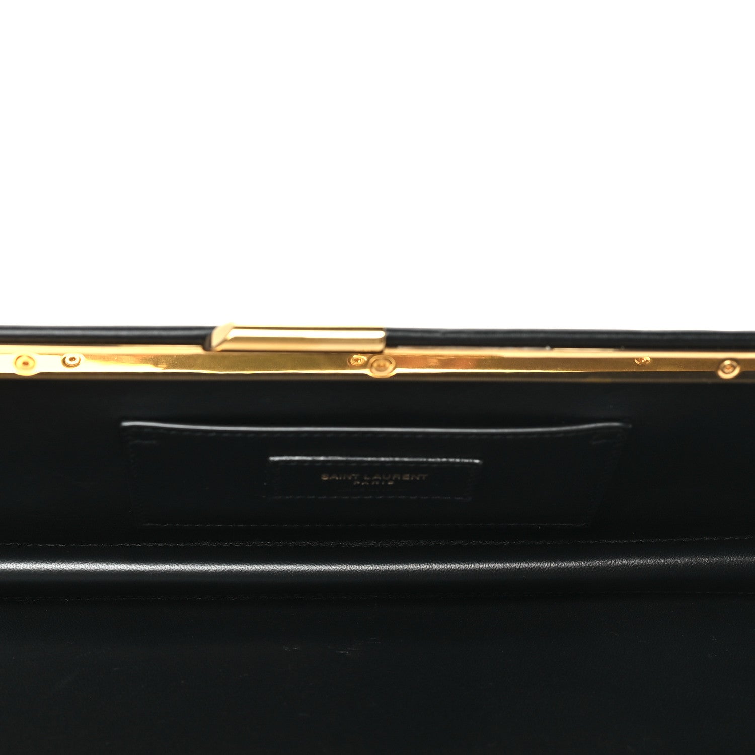 Smooth Calfskin Large Midnight Clutch Black
