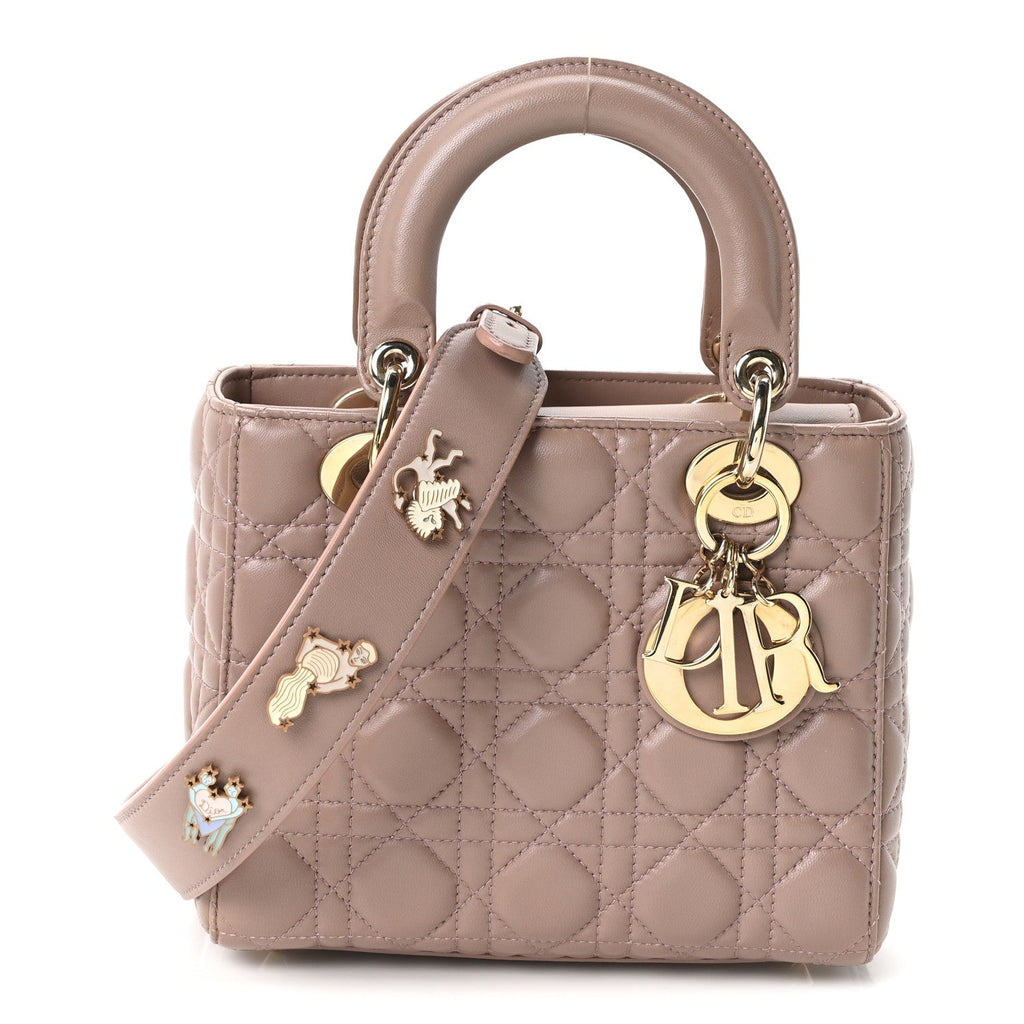 Lambskin Cannage Small Lucky Badges My Lady Dior Fard