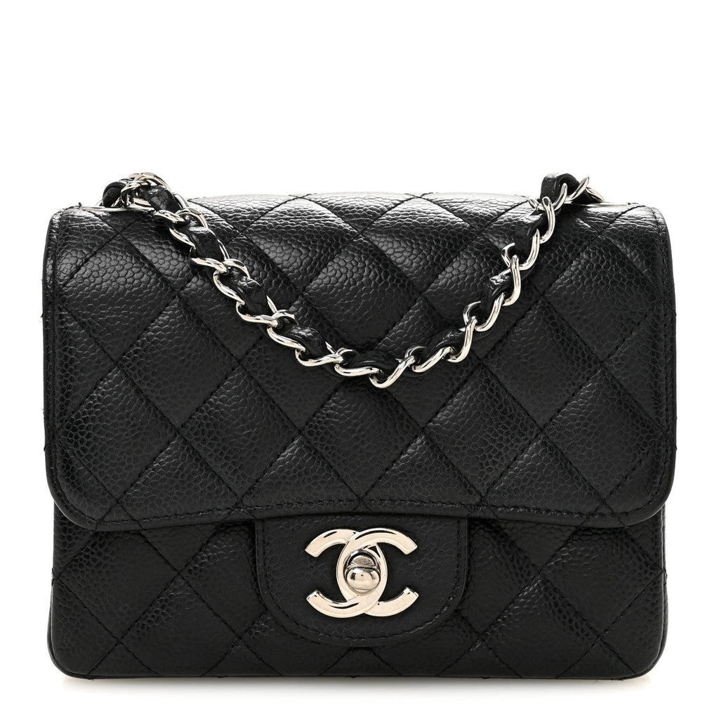 Caviar Quilted Mini Square Flap Black