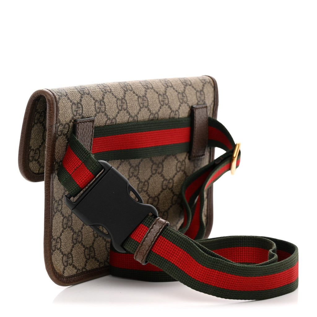 GG Supreme Monogram Neo Vintage Web Belt Bag Brown