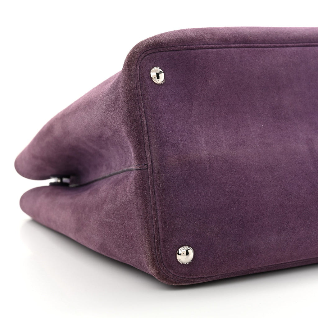 Scamosciato Suede Medium Double Handle Tote Uva Nocciolo