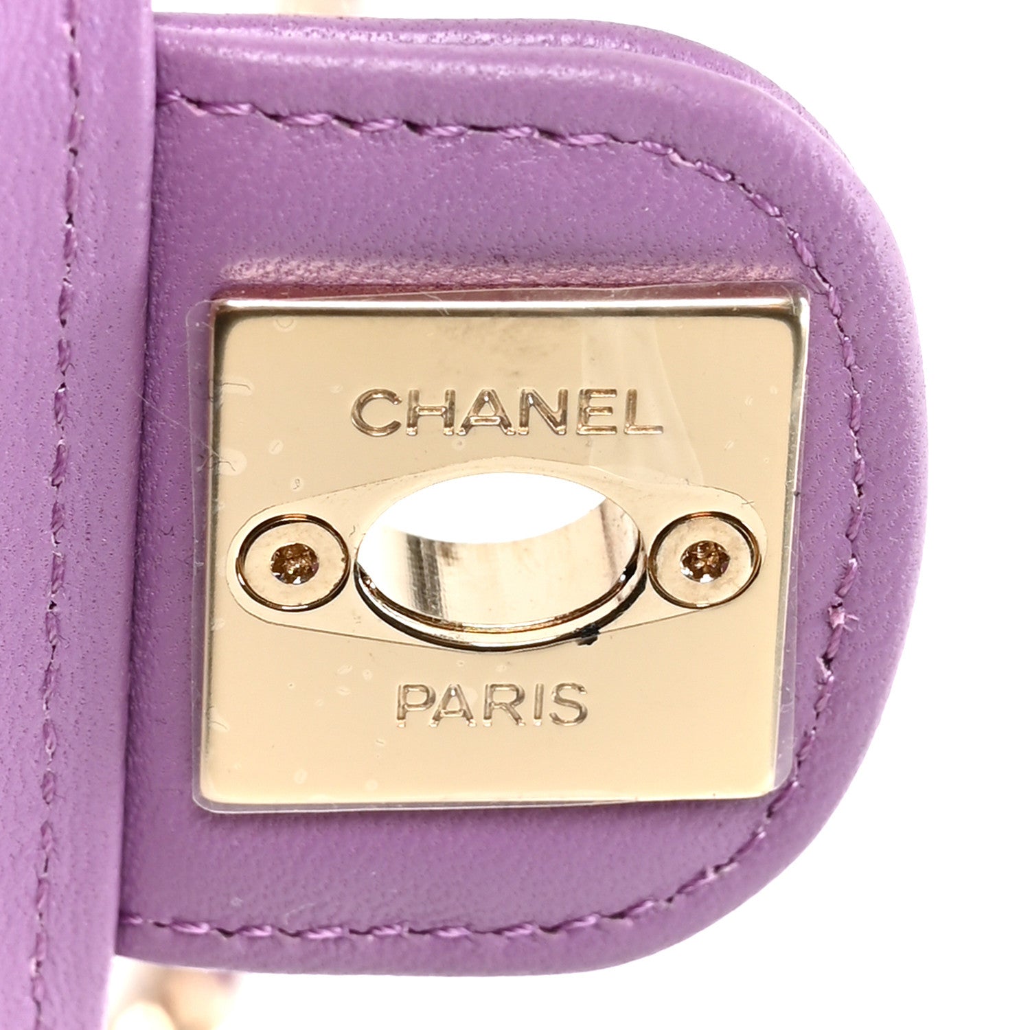 Lambskin Quilted CC In Love Heart Clutch With Chain Purple