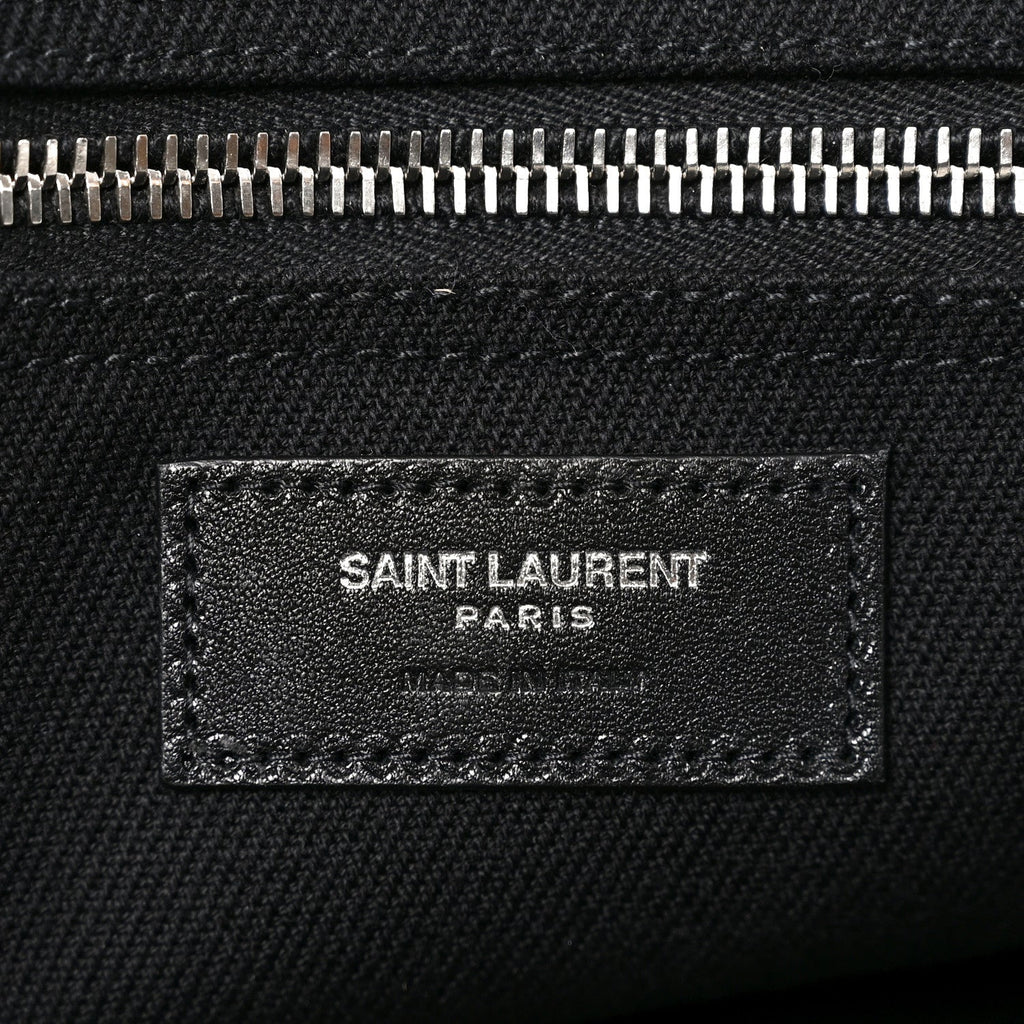 Linen Calfskin Rive Gauche Tote Black