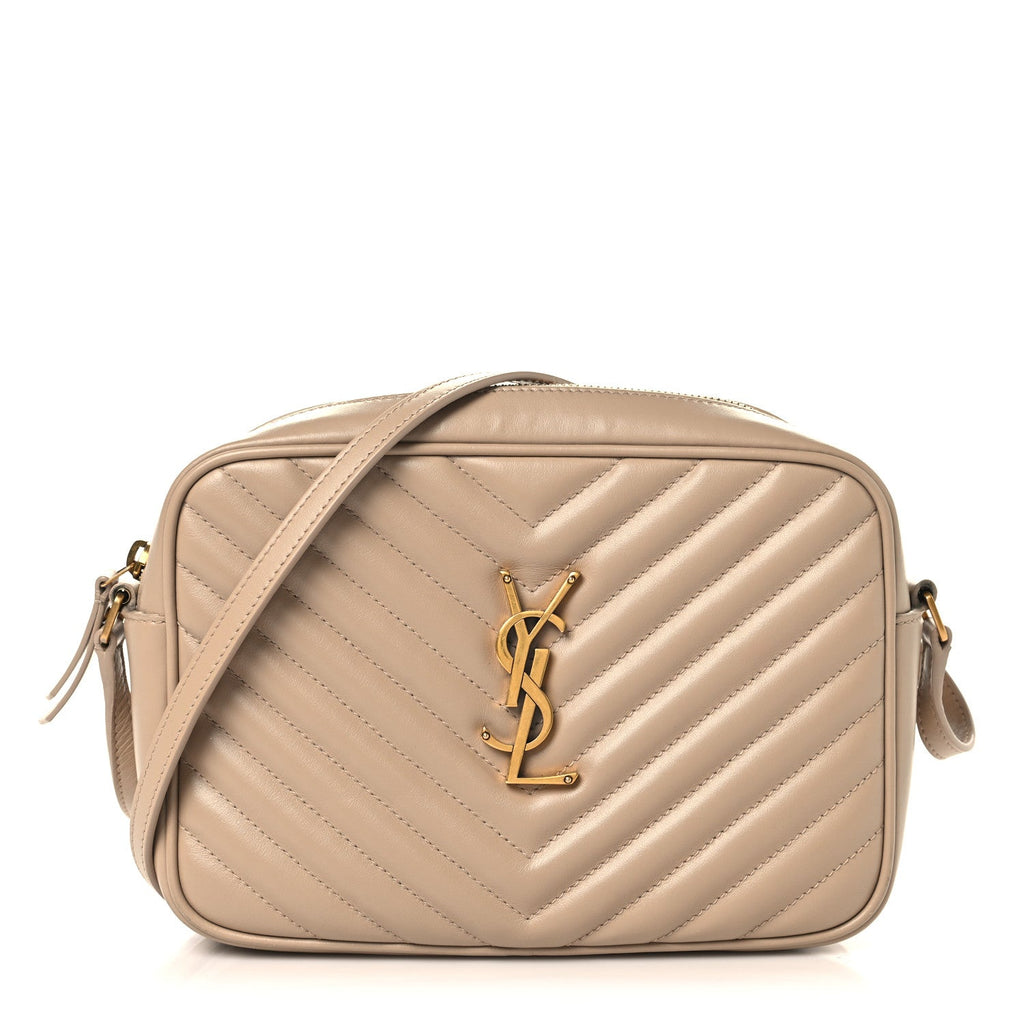 Calfskin Matelasse Monogram Lou Camera Bag Dark Beige