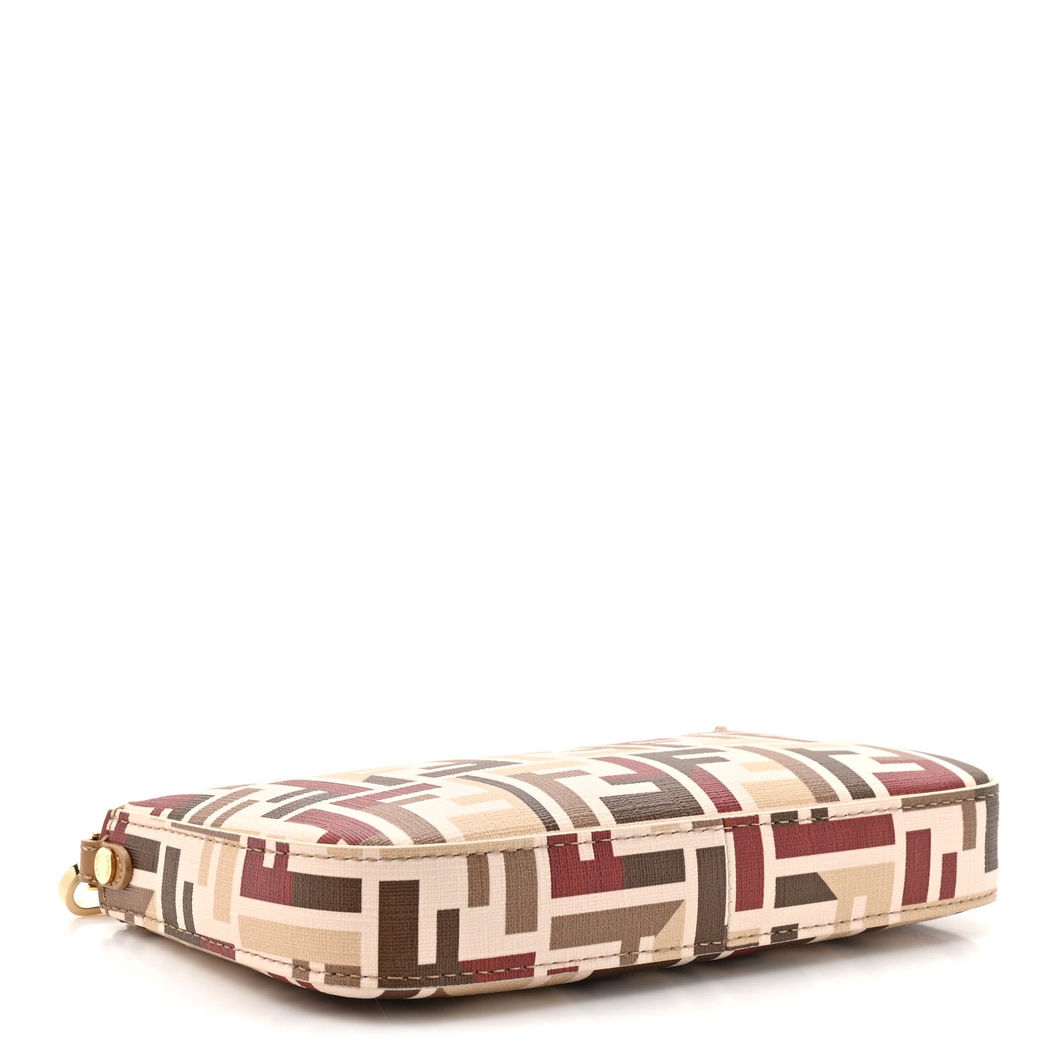 Fabric Jacquard Vitello Grace FF 1974 Baguette Pouch Grezzo Multicolor Soft Gold