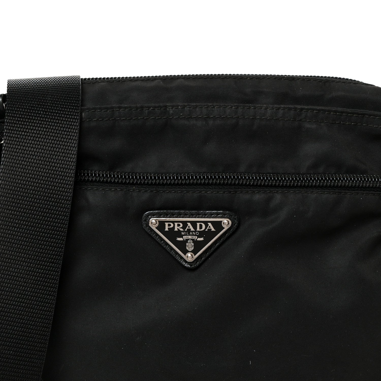 Nylon Vela Flat Messenger Bag Black