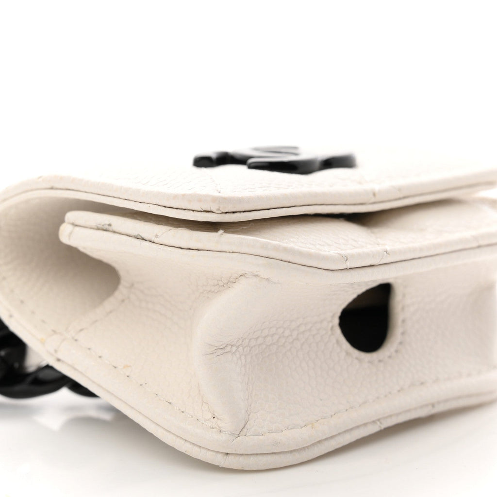 Caviar Quilted Airpods Pro Holder Belt White