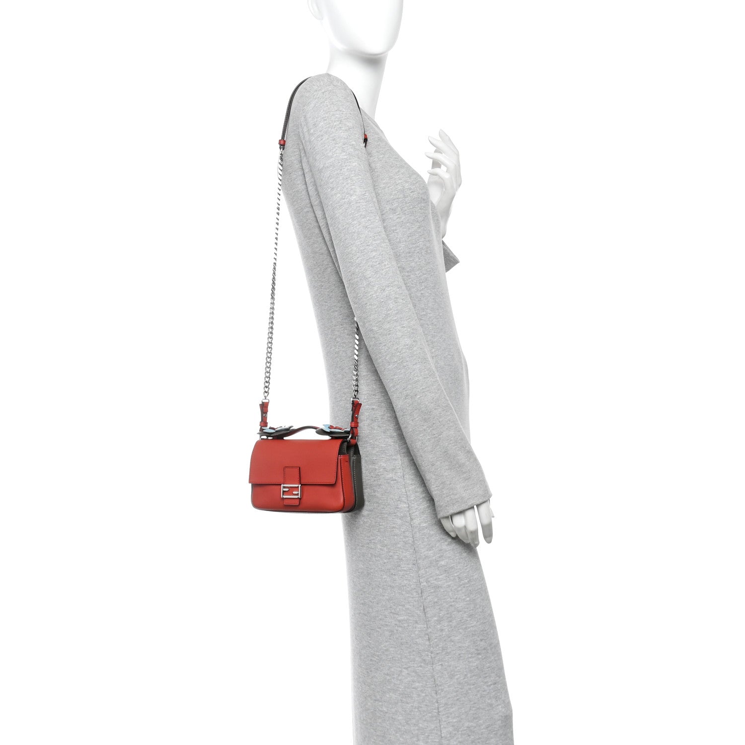 Vitello Dolce Flowerland Bi-Color Studded Micro Double Baguette Bloody Mary Carbone