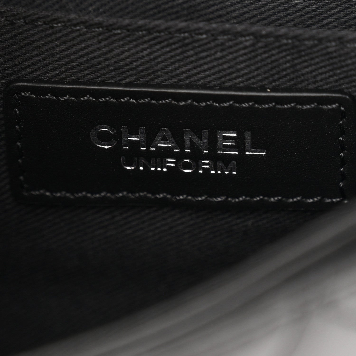 Calfskin Quilted CC Uniform Flap Belt Bag Black